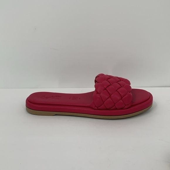Seychelles Bellisima Puffy woven slide sandals pink flat shoe braid Italy mule 7 - Picture 4 of 6